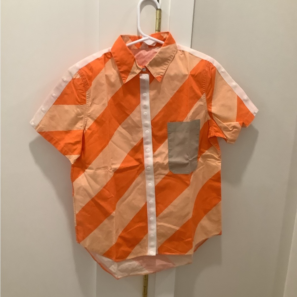 Tia Cibani Orange Striped boys Shirt size 7/8